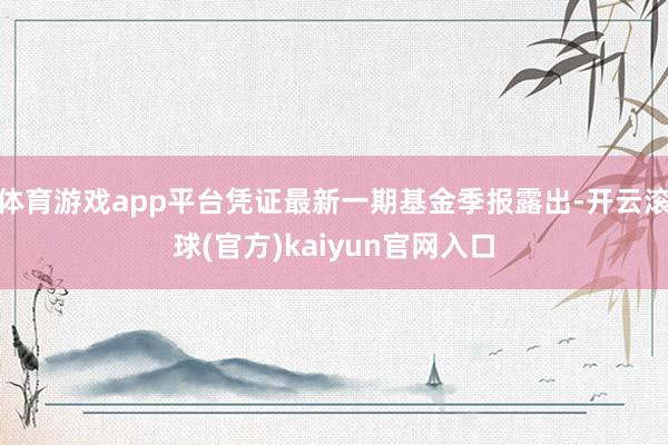 体育游戏app平台凭证最新一期基金季报露出-开云滚球(官方)kaiyun官网入口