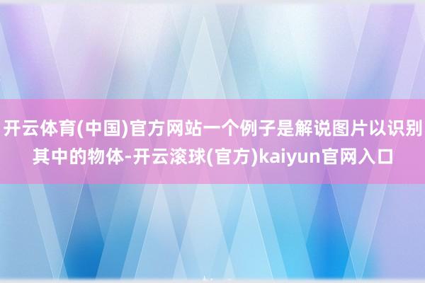 开云体育(中国)官方网站一个例子是解说图片以识别其中的物体-开云滚球(官方)kaiyun官网入口