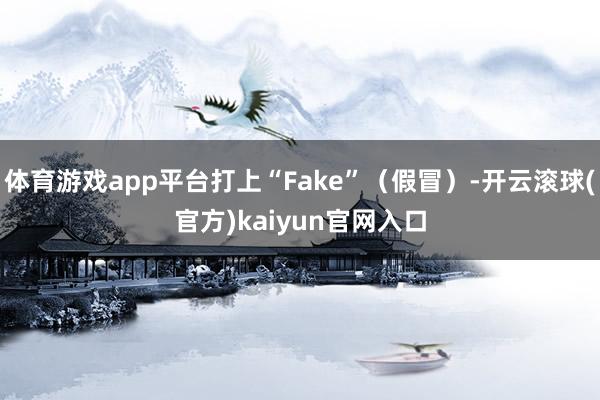 体育游戏app平台打上“Fake”（假冒）-开云滚球(官方)kaiyun官网入口