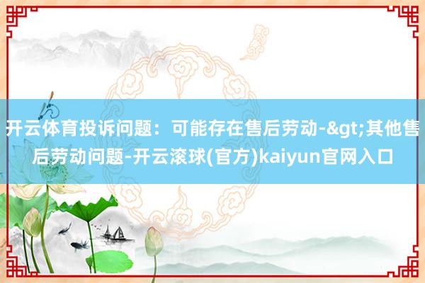 开云体育投诉问题：可能存在售后劳动->其他售后劳动问题-开云滚球(官方)kaiyun官网入口