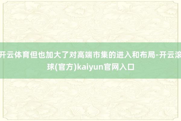 开云体育但也加大了对高端市集的进入和布局-开云滚球(官方)kaiyun官网入口