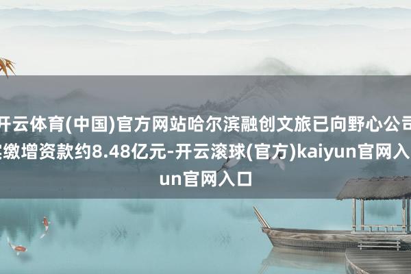 开云体育(中国)官方网站哈尔滨融创文旅已向野心公司实缴增资款约8.48亿元-开云滚球(官方)kaiyun官网入口