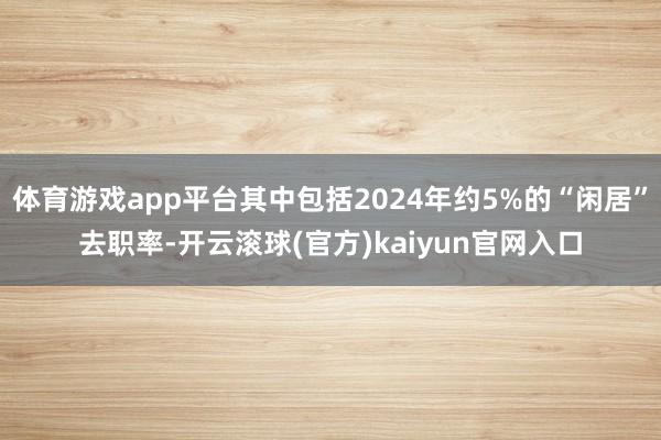 体育游戏app平台其中包括2024年约5%的“闲居”去职率-开云滚球(官方)kaiyun官网入口