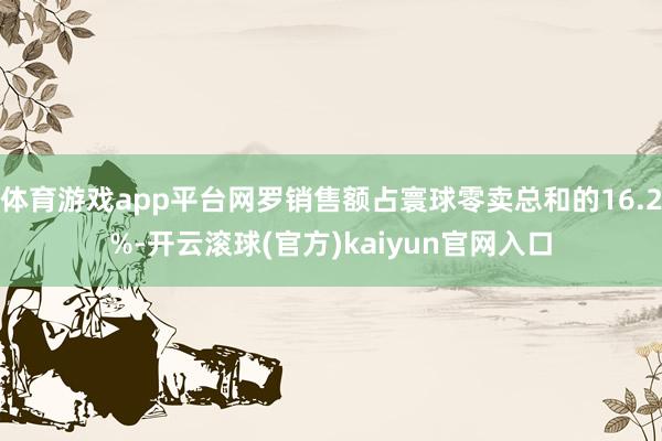 体育游戏app平台网罗销售额占寰球零卖总和的16.2%-开云滚球(官方)kaiyun官网入口